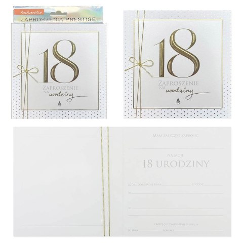 Zaproszenie 5szt. Urodziny 18 (osiemnastka) ZP-039 Zaproszenie 5szt. Urodziny 18 (osiemnastka) ZP-039