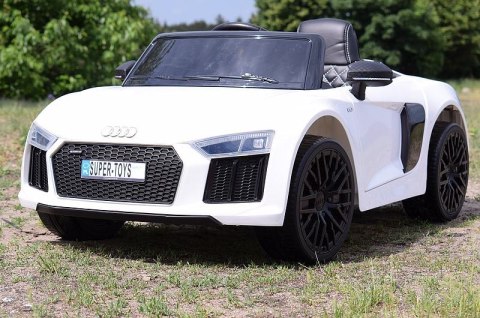 ORYGINALNE AUDI R8 SPYDER W NAJLEPSZEJ WERSJI, MIĘKKIE SIEDZENIE, PILOT 2.4 GHZ/ 2198 ORYGINALNE AUDI R8 SPYDER W NAJLEPSZEJ WERSJI, MIĘKKIE SIEDZENIE, PILOT 2.4 GHZ/ 2198