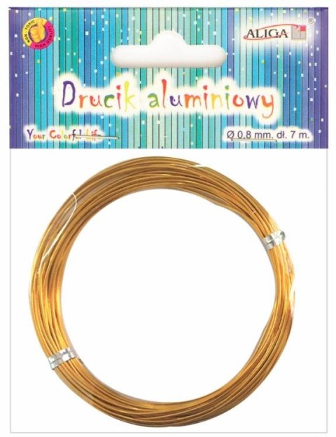 Drut aluminiowy 7m ZŁOTY fi-8 | DA-3633 Drut aluminiowy 7m ZŁOTY fi-8 | DA-3633