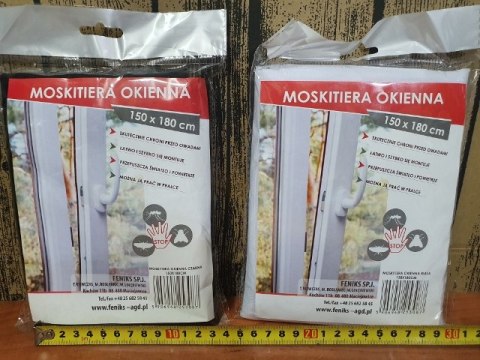 Siatka /moskitiera na okno 150x180 biała/czarna Siatka /moskitiera na okno 150x180 biała/czarna