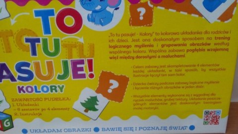 Układanka TO TU PASUJE SŁONIK BALONIK kolory Układanka TO TU PASUJE SŁONIK BALONIK kolory