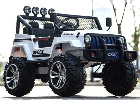 MEGA JEEP SUNSHINE, NAPĘD 4X4, 2X12V ,WOLNY START/ MIĘKKIE KOŁA, BLUETOOTH, RADIO EXCLUSIVE/2388 MEGA JEEP SUNSHINE, NAPĘD 4X4, 2X12V ,WOLNY START/ MIĘKKIE KOŁA, BLUETOOTH, RADIO EXCLUSIVE/2388