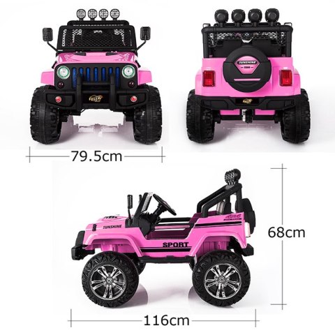 MEGA JEEP SUNSHINE, NAPĘD 4X4, 2X12V ,WOLNY START/ MIĘKKIE KOŁA, BLUETOOTH, RADIO EXCLUSIVE/2388 MEGA JEEP SUNSHINE, NAPĘD 4X4, 2X12V ,WOLNY START/ MIĘKKIE KOŁA, BLUETOOTH, RADIO EXCLUSIVE/2388