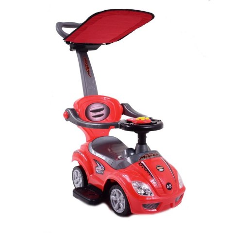 JEŹDZIK, ODPYCHACZ Z DŹWIĘKAMI MEGA CAR 6W 1 Z DASZKIEM/TC202 JEŹDZIK, ODPYCHACZ Z DŹWIĘKAMI MEGA CAR 6W 1 Z DASZKIEM/TC202