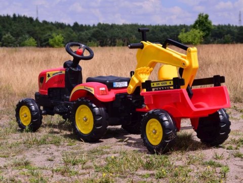TRAKTOR NA PEDAŁY Z PRZYCZEPĄ I KOPARKĄ/ TR3007 TRAKTOR NA PEDAŁY Z PRZYCZEPĄ I KOPARKĄ/ TR3007