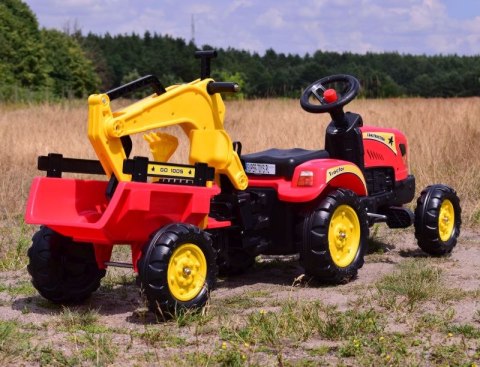 TRAKTOR NA PEDAŁY Z PRZYCZEPĄ I KOPARKĄ/ TR3007 TRAKTOR NA PEDAŁY Z PRZYCZEPĄ I KOPARKĄ/ TR3007