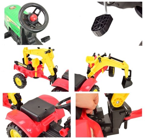TRAKTOR NA PEDAŁY Z PRZYCZEPĄ I KOPARKĄ/ TR3007 TRAKTOR NA PEDAŁY Z PRZYCZEPĄ I KOPARKĄ/ TR3007