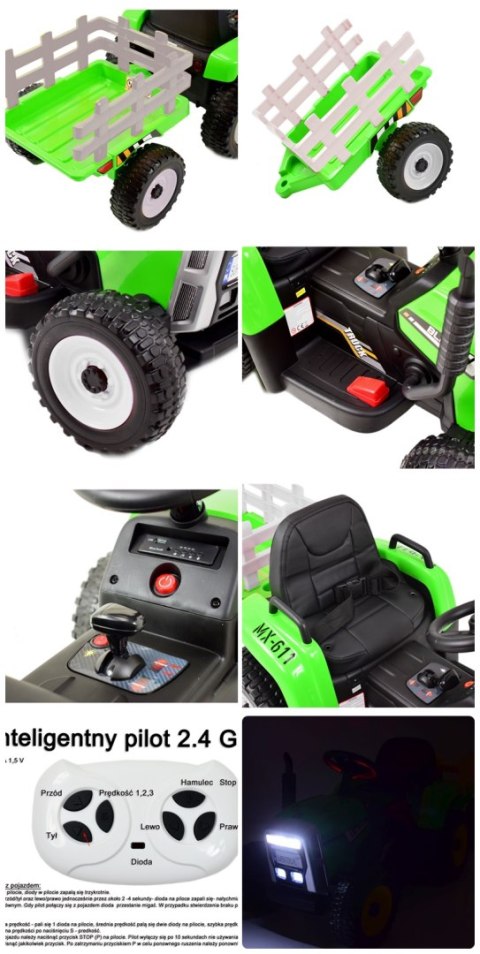 SUPER TRAKTOR BLOW - NA AKUMULATOR Z PRZYCZEPĄ, MIĘKKIE KOŁA, MIEKKIE SIEDZENIE, PILOT/XMX611 SUPER TRAKTOR BLOW - NA AKUMULATOR Z PRZYCZEPĄ, MIĘKKIE KOŁA, MIEKKIE SIEDZENIE, PILOT/XMX611