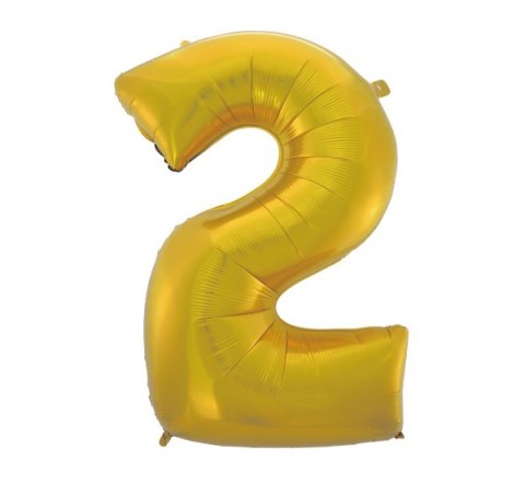Balon cyfra "2" złota 45'' 92cm | HS-C45ZM2 Balon cyfra "2" złota 45'' 92cm | HS-C45ZM2