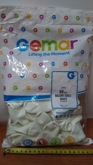 Balony 50szt SERCE BIAŁE 10" CR/01/50 Balony 50szt SERCE BIAŁE 10" CR/01/50