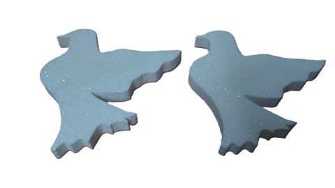 Gołąb styropianowy 2szt. brokat 20/2cm Gołąb styropianowy 2szt. brokat 20/2cm