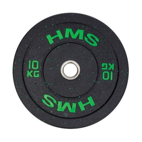 Talerz olimpijski HMS BUMPER GREEN 10 kg HTBR10 Talerz olimpijski HMS BUMPER GREEN 10 kg HTBR10
