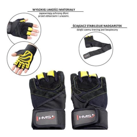 Rękawice na siłownię Black/Yellow HMS RST01 r.M Rękawice na siłownię Black/Yellow HMS RST01 r.M