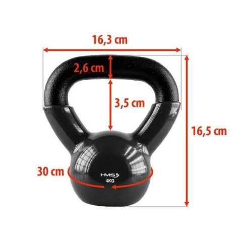 Kettlebell żeliwny Black HMS KNV04 Kettlebell żeliwny Black HMS KNV04