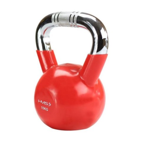 Kettlebell żeliwny uchwyt chrom radełkowany HMS KTC06 RED Kettlebell żeliwny uchwyt chrom radełkowany HMS KTC06 RED