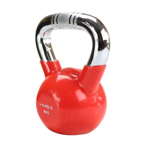 Kettlebell żeliwny uchwyt chrom radełkowany HMS KTC06 RED Kettlebell żeliwny uchwyt chrom radełkowany HMS KTC06 RED