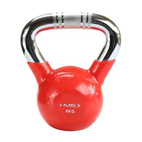 Kettlebell żeliwny uchwyt chrom radełkowany HMS KTC10 RED Kettlebell żeliwny uchwyt chrom radełkowany HMS KTC10 RED