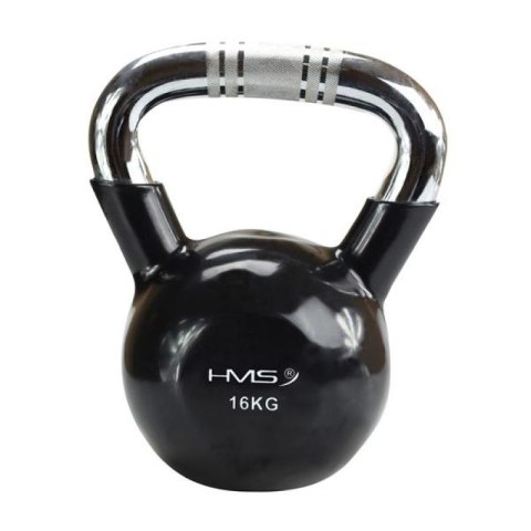 Kettlebell żeliwny uchwyt chrom radełkowany HMS KTC12 BLACK Kettlebell żeliwny uchwyt chrom radełkowany HMS KTC12 BLACK